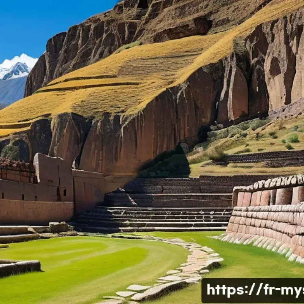 페루 잉카 미라 실종 사건 - A detailed panoramic view of an Inca funerary site in the Sacred Valley near Cusco, featuring rock-c...