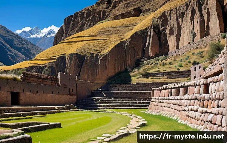 페루 잉카 미라 실종 사건 - A detailed panoramic view of an Inca funerary site in the Sacred Valley near Cusco, featuring rock-c...