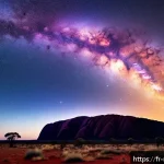 Home 20 호주 울루루 기괴 사건 - A breathtaking nighttime scene at Uluru showing mysterious, pulsating halos of light gently moving a...