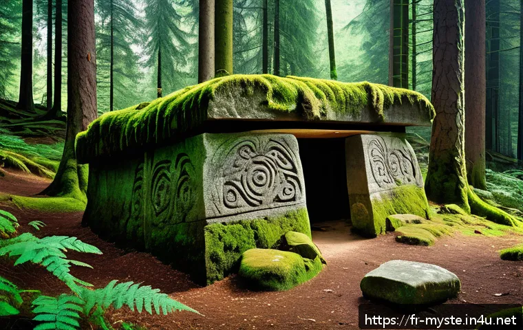 독일 블랙포레스트 전설 - A mysterious ancient Celtic and Roman archaeological site deep in the Black Forest under dense, towe...